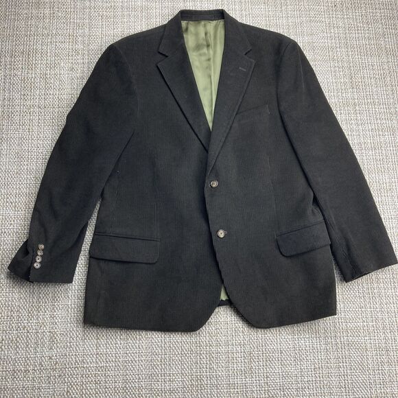 Lands End Corduroy Jacket Men's 44L Brown 2-Button Sport Coat Blazer USA Made - Picture 1 of 16